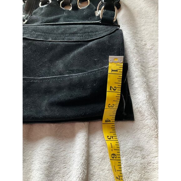 Free People Womens Crossbody Bag Black Suede Fringe Tassel Boho Western - Picture 6 of 10